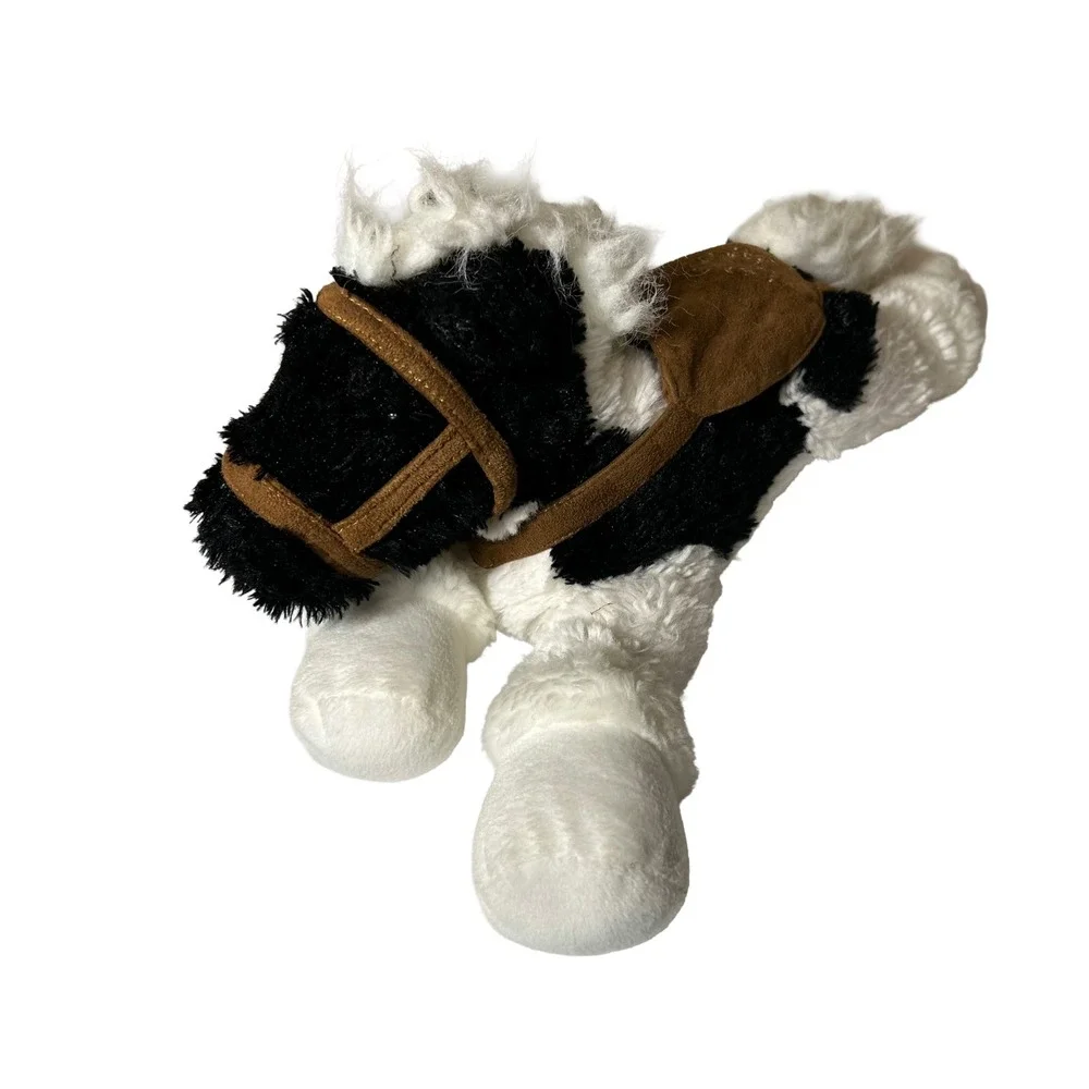 VTG Applause Honey Horse Plush Black White Spotted Pinto Saddle Bridle 68347 Toy